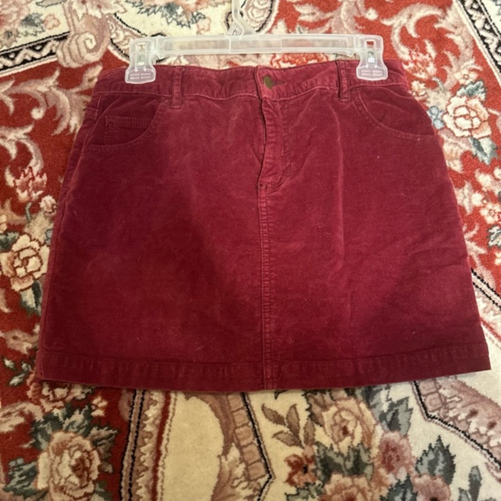 Faux suede mini skirt.